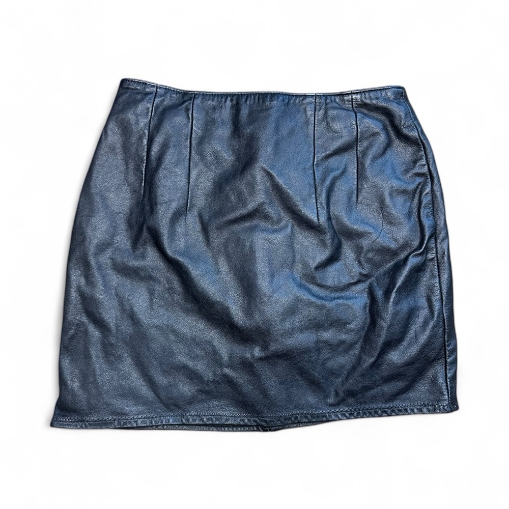 Brass Plum Nordstrom Vintage Leather Mini Skirt Size 5